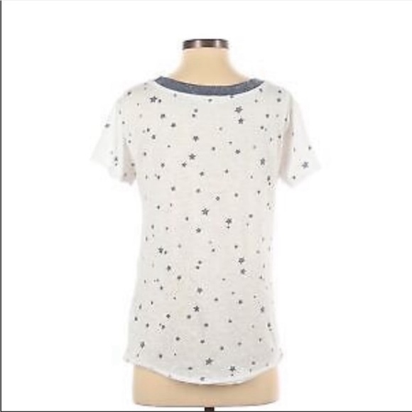 C&C CALIFORNIA White Short Sleeve Front Knot Tee Shirt W/ Gray Stars Size Small - Picture 6 of 6